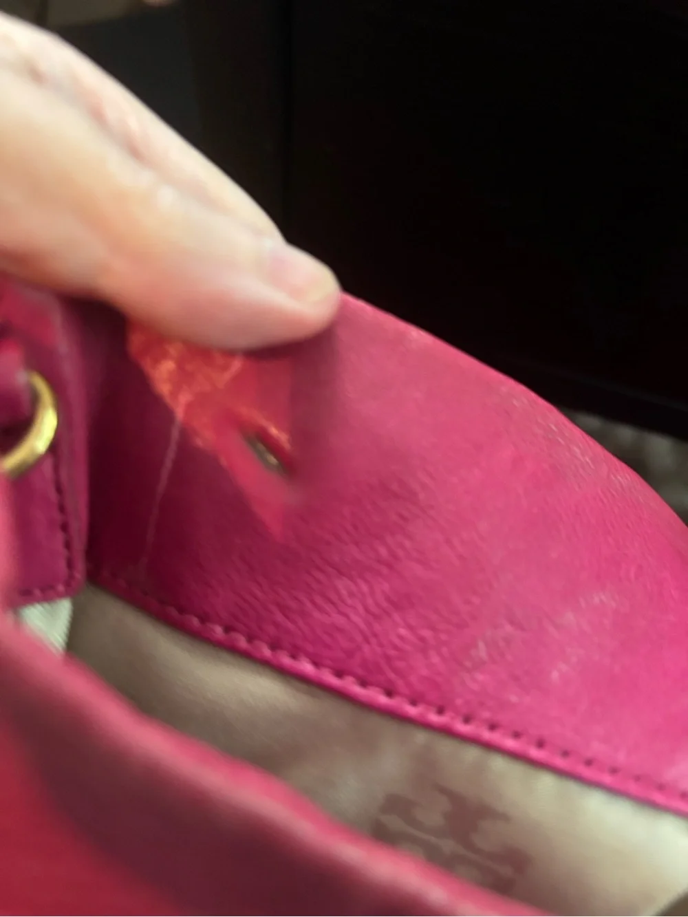 Authentic Tory Burch Louiisa Fold-Over Leather Crossbody Bag – Fuchsia Pink